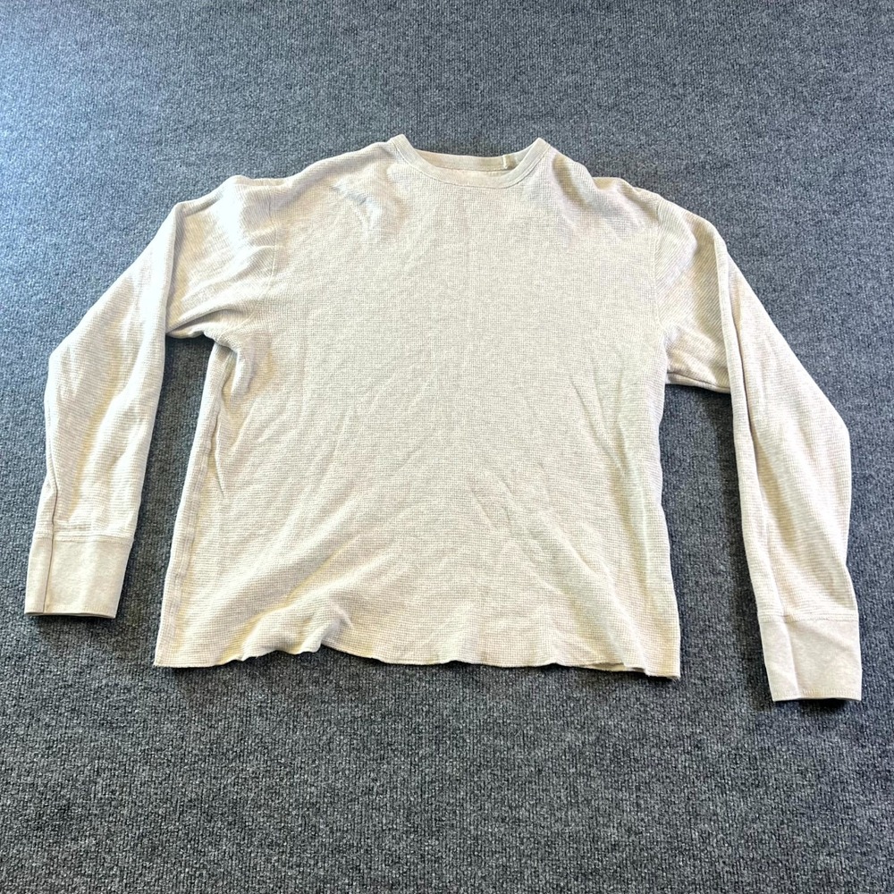Sonoma Thermal Shirt Men's M Beige Waffle Knit Performance Athletic Gym Workout